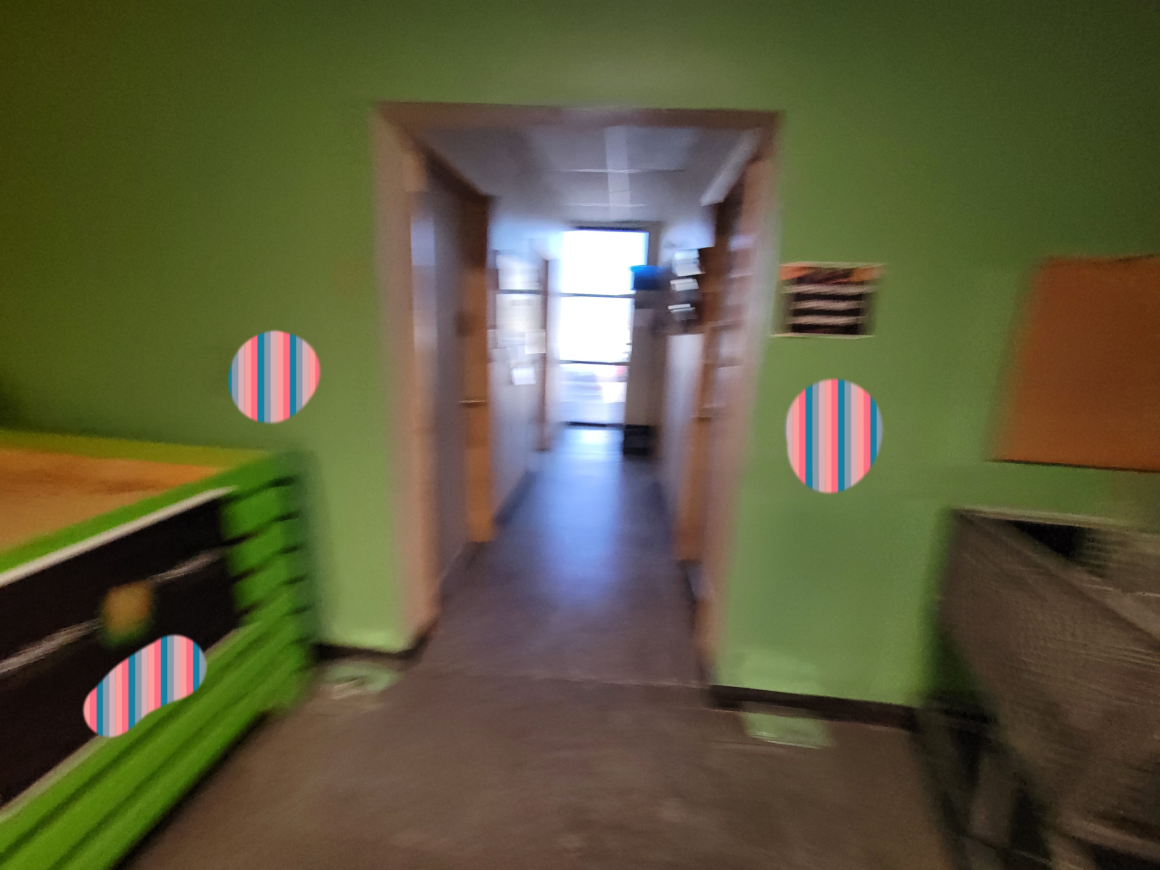 Entrance to mini hallway of old offices.